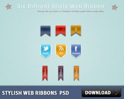 Stylish Web Ribbons Free Psd