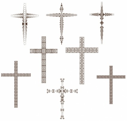 ensemble de croix stylisée