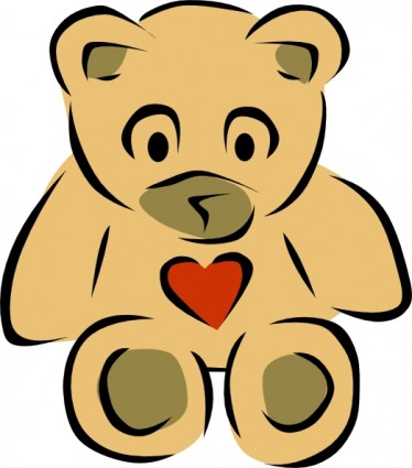 与心脏的风格化的玩具熊的剪贴画