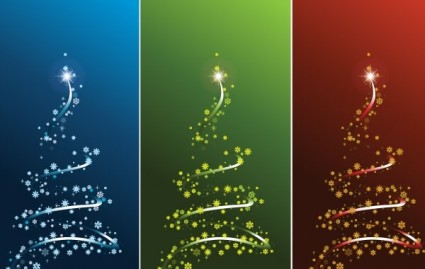 vektor bergaya pohon Natal set