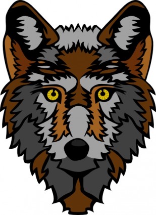 Stylized Wolf Head Clip Art