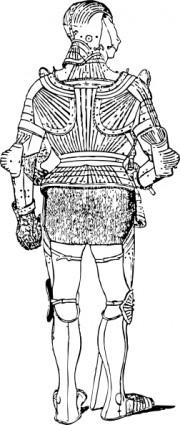 traje del arte del clip posterior de armadura
