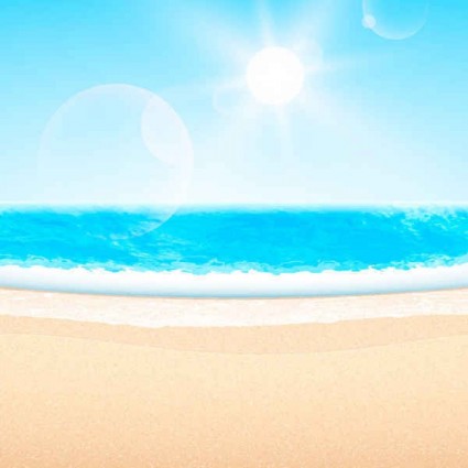 musim panas pantai bertema vektor latar belakang