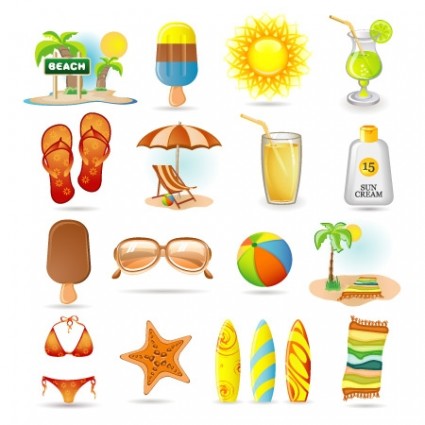icônes vectorielles de l'été