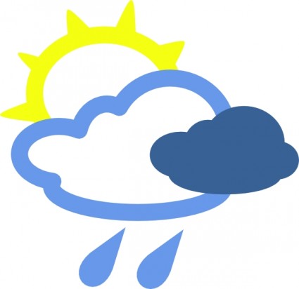 Sonne und Regen-Wetter-Symbole ClipArt