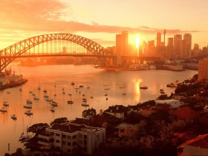 mặt trời hôn sydney hình nền Úc thế giới