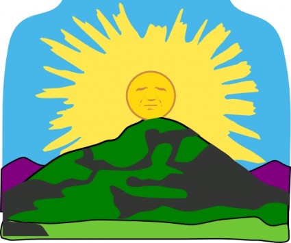 los rayos de sol montaña clip art