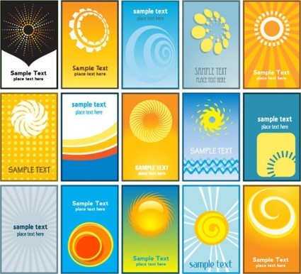 太陽テーマ カード ビジネス カードの背景のベクトル