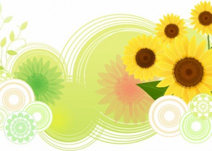 ilustrasi vektor abstrak bunga matahari
