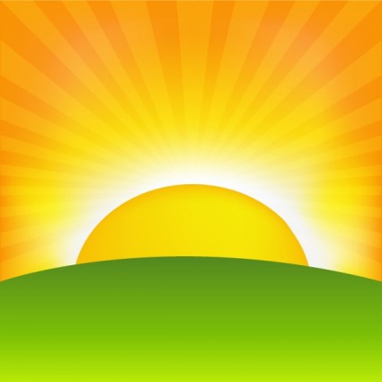 Sunrise Cartoon Background Vector