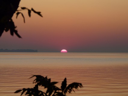Восход солнца озеро воды