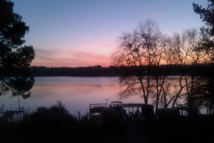 Lago amanecer sunrise de invierno