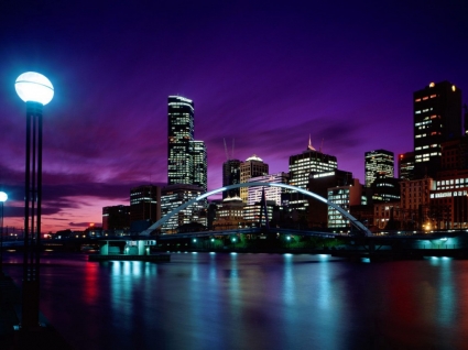 Sonnenuntergang über Melbourne-Tapete-Australien-Welt