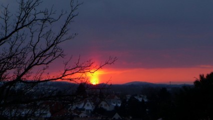 zachód słońca zimą kolor gry