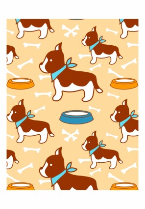 Super Cute Puppies Tile Pattern Vector