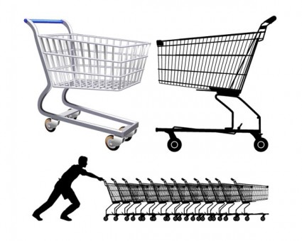 Supermarket Shopping Cart Vector