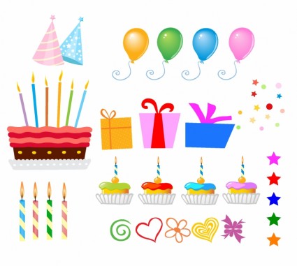 elementos de diseño de cumpleaños sorpresa