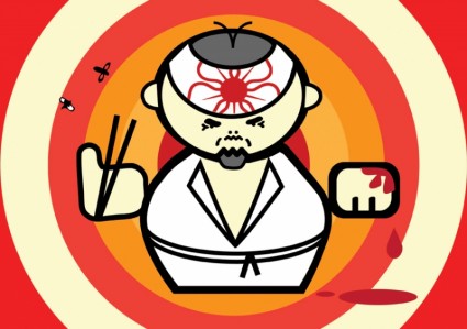 dessin animé maître sushi