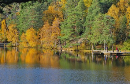 スウェーデンの川湖