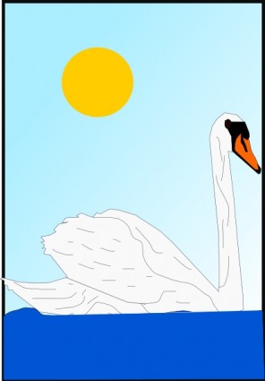 natation swan clipart