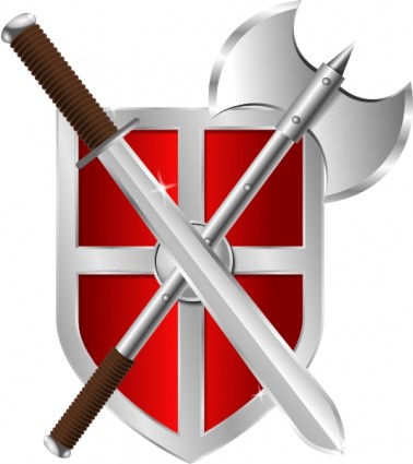 ClipArt scudo battleaxe di spada