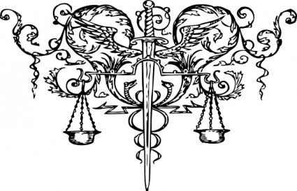 Schwert der Gerechtigkeit Tattoo ClipArt