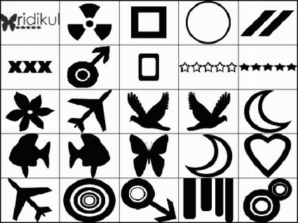 Symbole und Vögel Pinsel