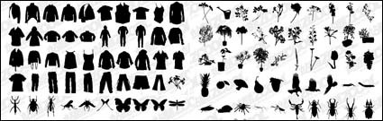 t-shirt calças flores plantas insetos vetor material