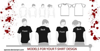 modèles et le modèle de t shirt