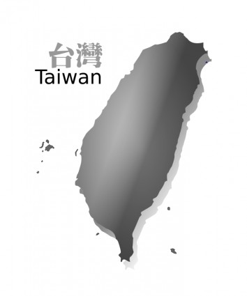 Taiwan peta r o c abu-abu ver