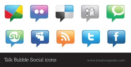 parler de bulle vecteur social icons set