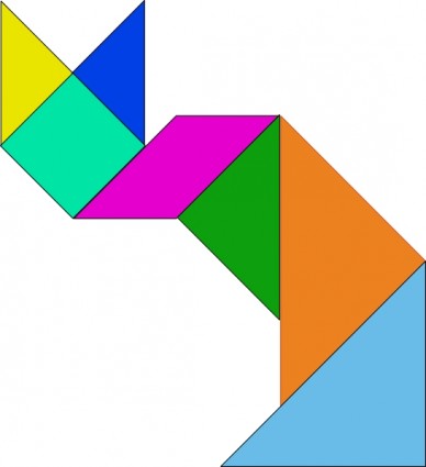 tangram لعبة قصاصة فنية