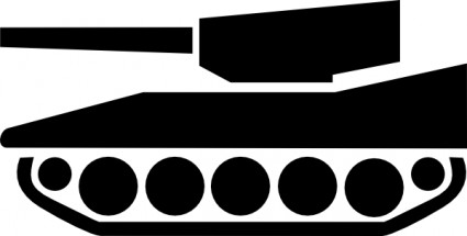 دبابة صورة ظلية قصاصة فنية