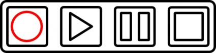 botones de control de la unidad de cinta del esquema clip art