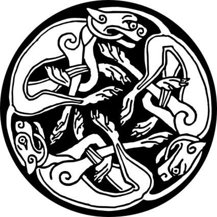 tatuaż celtycki okrągły psy clipart
