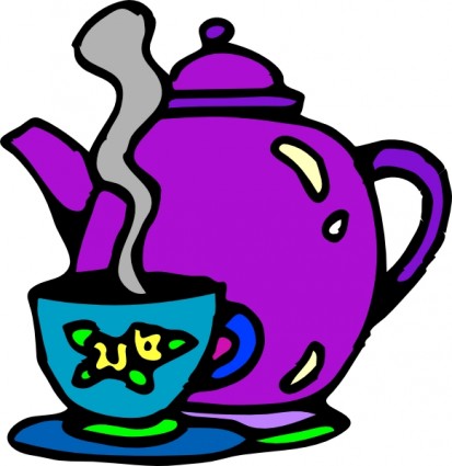 茶壺和杯子的剪貼畫