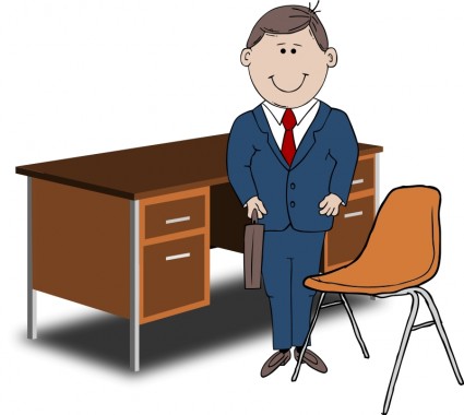 gestionnaire d'enseignant entre la chaise et le Bureau