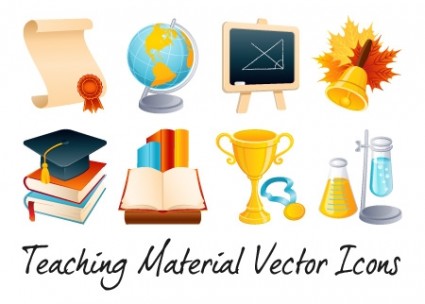 Lehre Vektor materiell Symbole vol