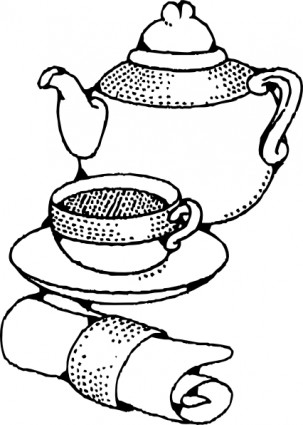 茶壶和杯子剪贴画