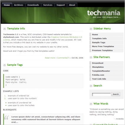 Techmania Template
