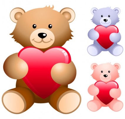 Teddybär hält einen Herzförmiger Vektor