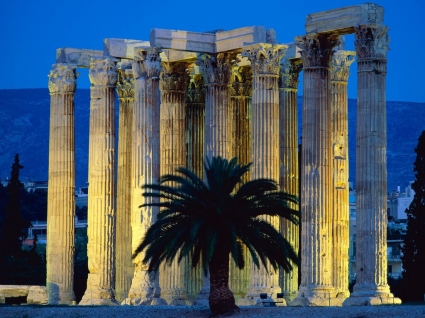 Temple du monde de Grèce olympien zeus papier peint