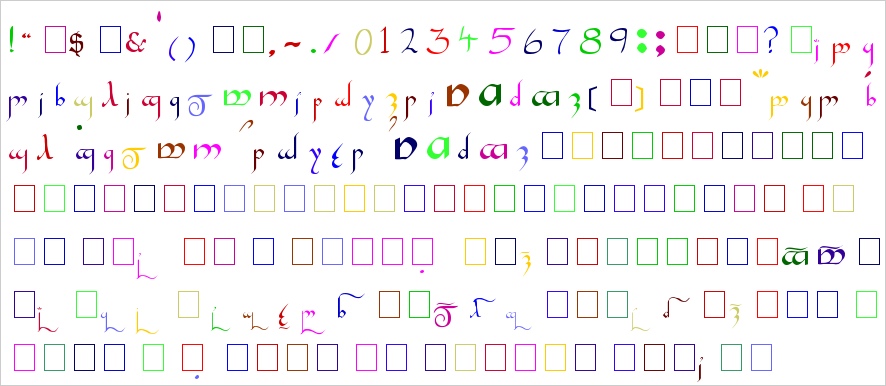 alfabetów tengwar gandalf