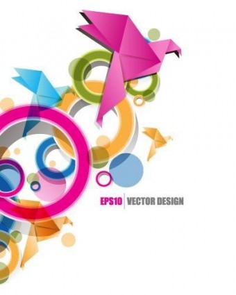 Text Of Creative Origami Ribbon Design Background Vector