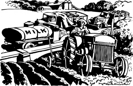 el automóvil sirve el clip art de granja