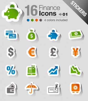 The Beautifully Financial Icon Labels Vector