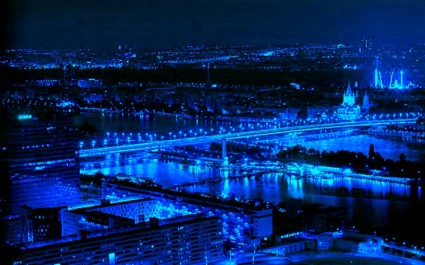 Сцена Город город синий синий город