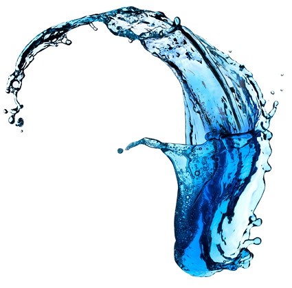 l'image de l'eau bleue de la dynamique