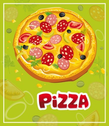 卡通 pizza01vector