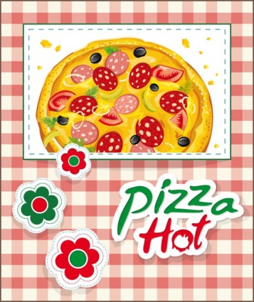 die Cartoon-pizza03vector